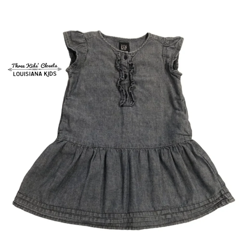 Baby Gap 2Y Chambray Ruffle Dress